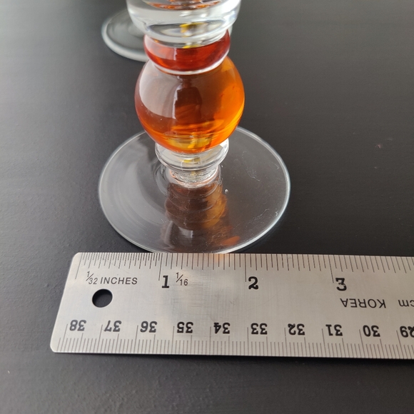 2 art glass candle 🕯️ stick holders | orange 🧡 and yellow 💛 - Picture 8 of 13